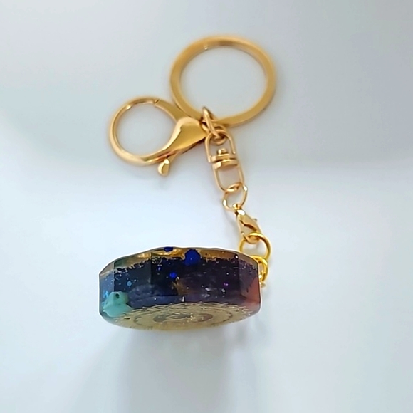 OM 🕉 Organite Chakra Energy Keychain Bag 👜🎒 Charm ~ Protect Purify Reiki - Picture 11 of 12
